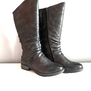 Taxi Ally-Wide Calf Dark Grey Lined Boots size US 6 EUC